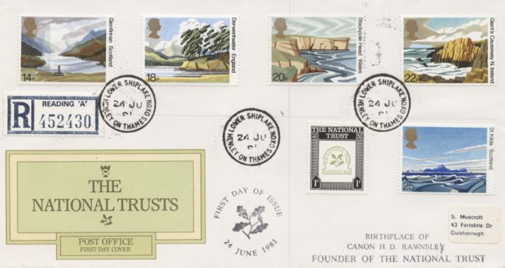 National Trusts, Various cds postmarks