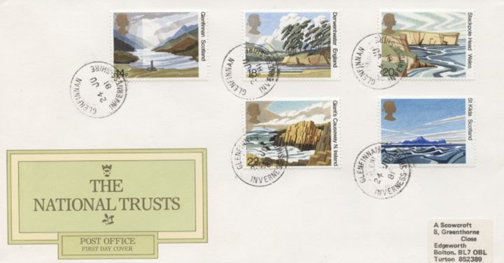 National Trusts, Various cds postmarks