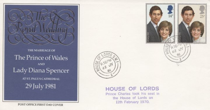 Royal Wedding 1981, CDS postmarks