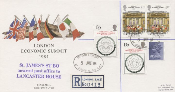 Economic Summit, Various cds postmarks