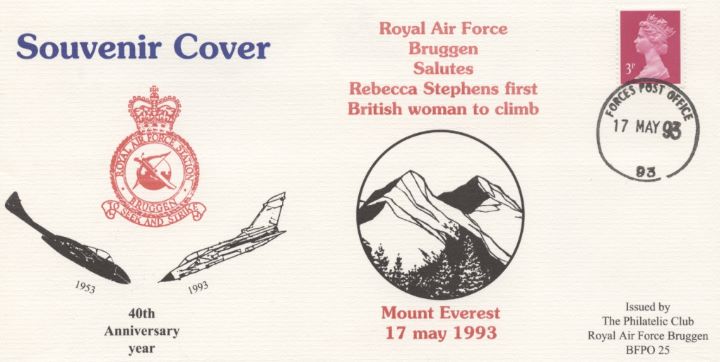 Rebecca Stephens First Woman to Climb Everest, RAF Bruggen Crest & Aircraft