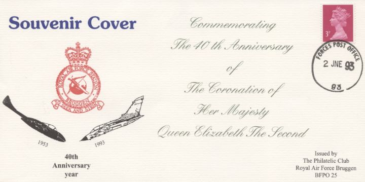 40th Anniversary Coronation of HM The Queen, RAF Bruggen Crest & Aircraft