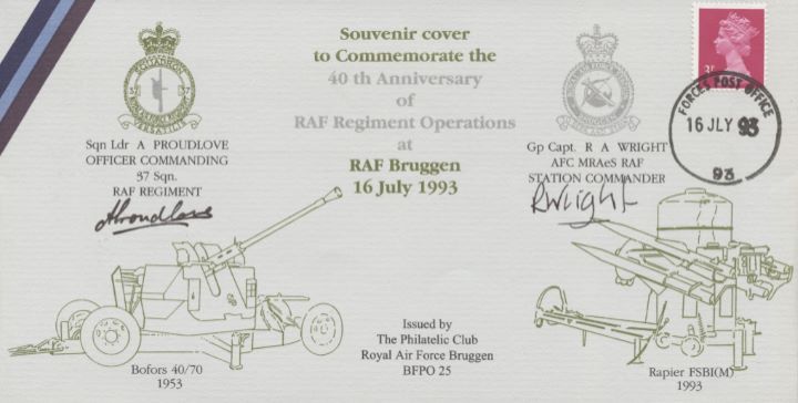 40th Anniv RAF Regiment Operation, Bofors & Rapier