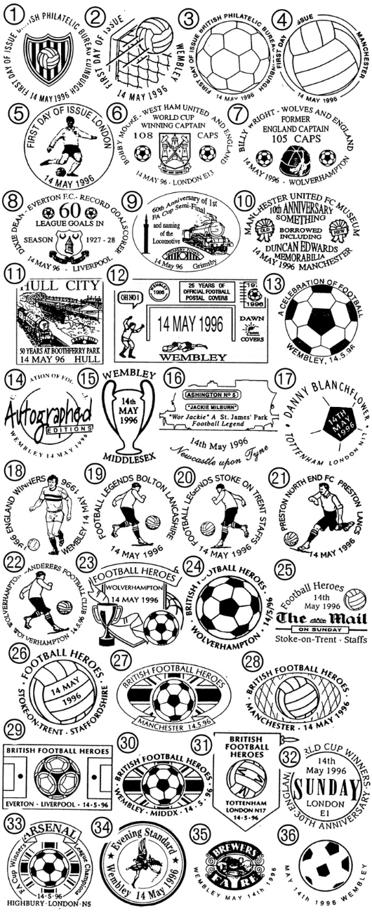 Football Legends Postmarks