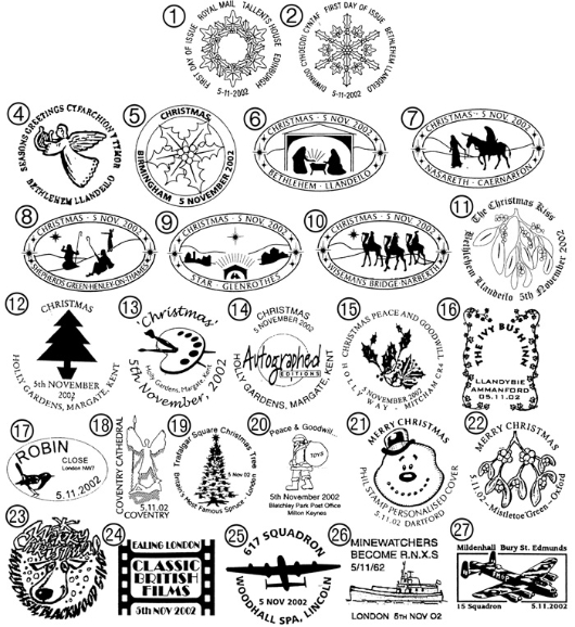 Christmas 2002 Postmarks