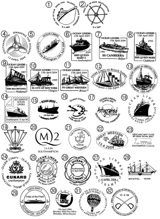 Ocean Liners Postmarks