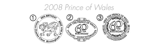 Prince of Wales [Commemorative Sheet] Postmarks