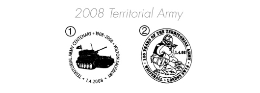 Territorial Army [Commemorative Sheet] Postmarks