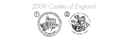 Castles - England: Generic Sheet Postmarks