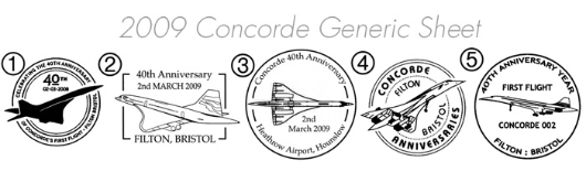 Concorde: Generic Sheet Postmarks