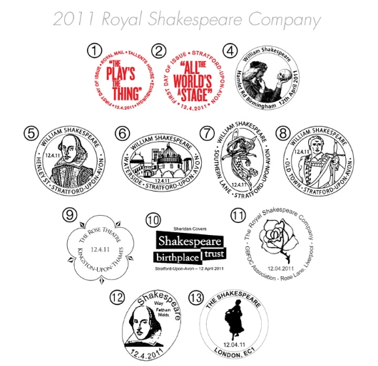 Royal Shakespeare Company: Miniature Sheet Postmarks