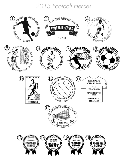 Football Heroes: Miniature Sheet Postmarks