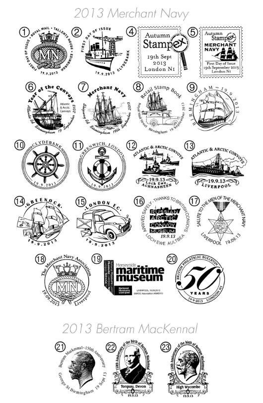 PSB: Merchant Navy - Pane 4 Postmarks