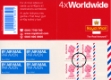 Click to view all covers for Self Adhesive: Airmail: 4 x Worldwide (40 grams)