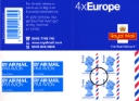 Self Adhesive: Airmail: 4 x Europe (40 grams)