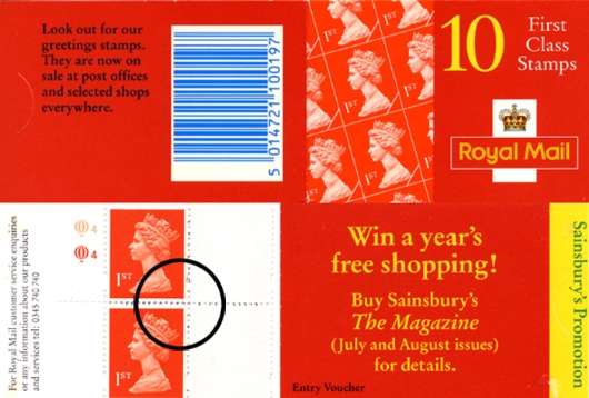 Stamp Book: 10 x 1st Sainsbury's