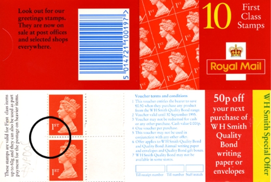 Stamp Book: 10 x 1st W H Smith