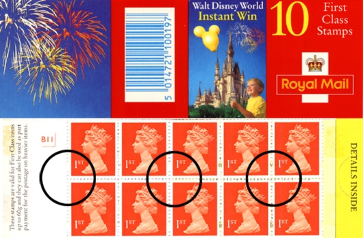 Stamp Book: 10 x 1st Walt Disney