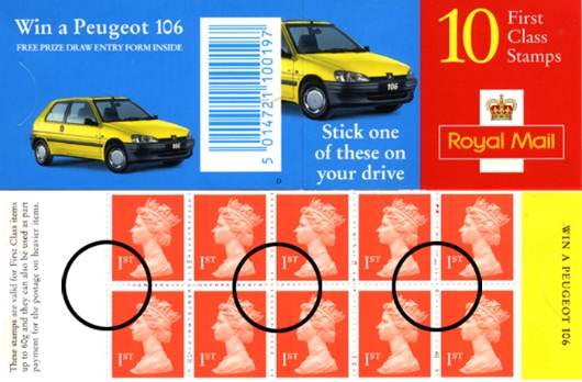 Stamp Book: 10 x 1st Peugot