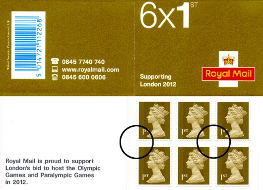 Stamp Book: 6 x 1st Olympics London