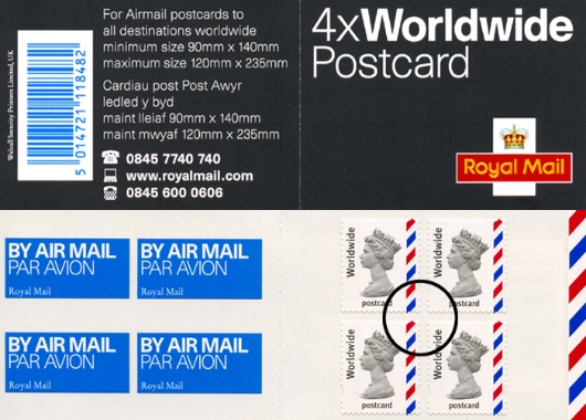 Stamp Book: 4 x Worldwide Postcard