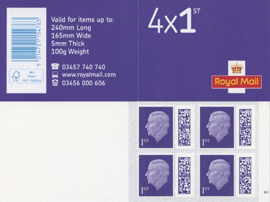 Stamp Book: Barcoded 4 x 1st