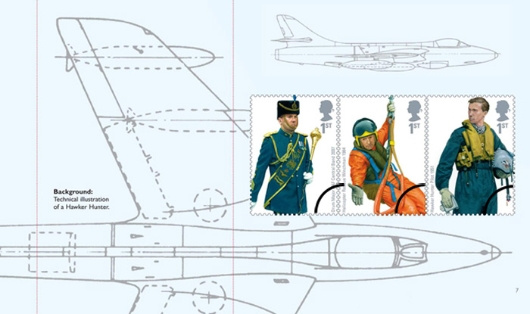 Prestige Stamp Book: RAF Uniforms - Pane 1