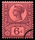 QV: 6d Purple on Red paper (Jubilee)