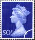 Machins: 50p Sapphire-blue