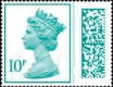 Machins Barcoded: 10p Aqua Green