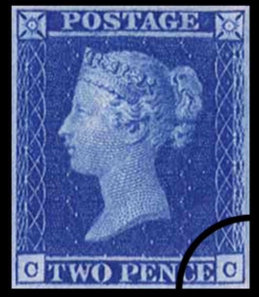 Victoria: 2d Blue (imperf. plus white lines)