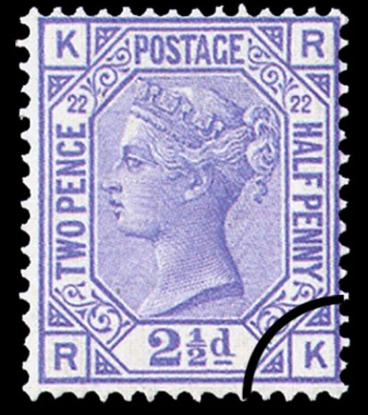 Victoria: 2 1/2d Blue (Large coloured letters)