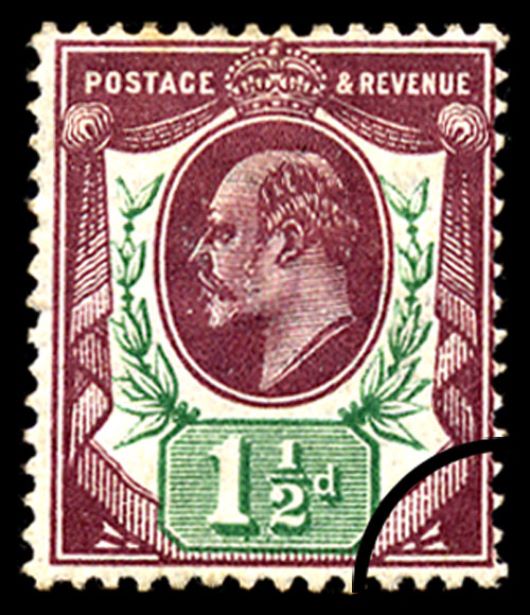 Edward VII: 1 1/2d Purple & Green