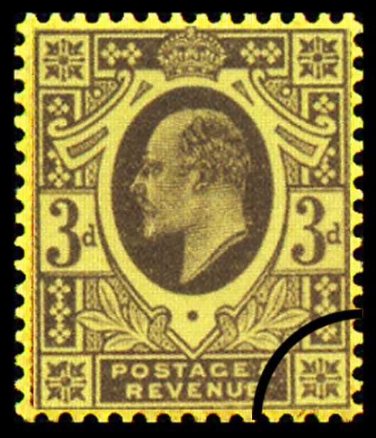 Edward VII: 3d Purple on Yellow paper