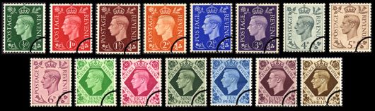 George VI: Set of 15 Low Value Definitives