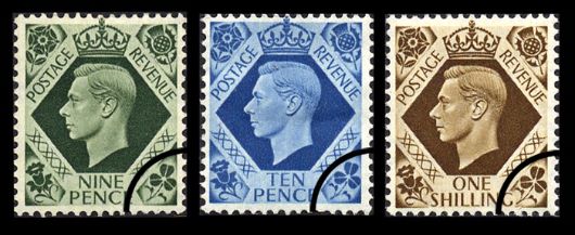 George VI: 9d, 10d, 1s