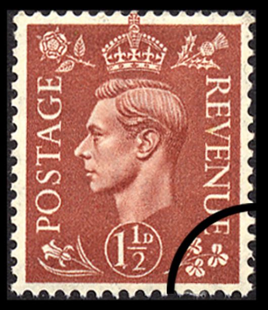 George VI: 1 1/2d Pale Red-brown