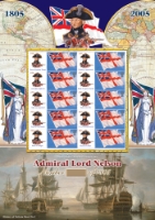 Life and Times of Nelson
History of Britain Series No.1  This superb Generic Sheet of White Ensign stamps and history of Horatio Nelson labels is produced in a numbered limited edition of 1805. See the new Smilers Album